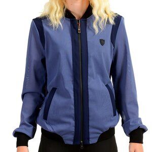 Scuderia Ferrari Women's Light Blue Slim Fit Mesh Bomber Jacket US S IT 40